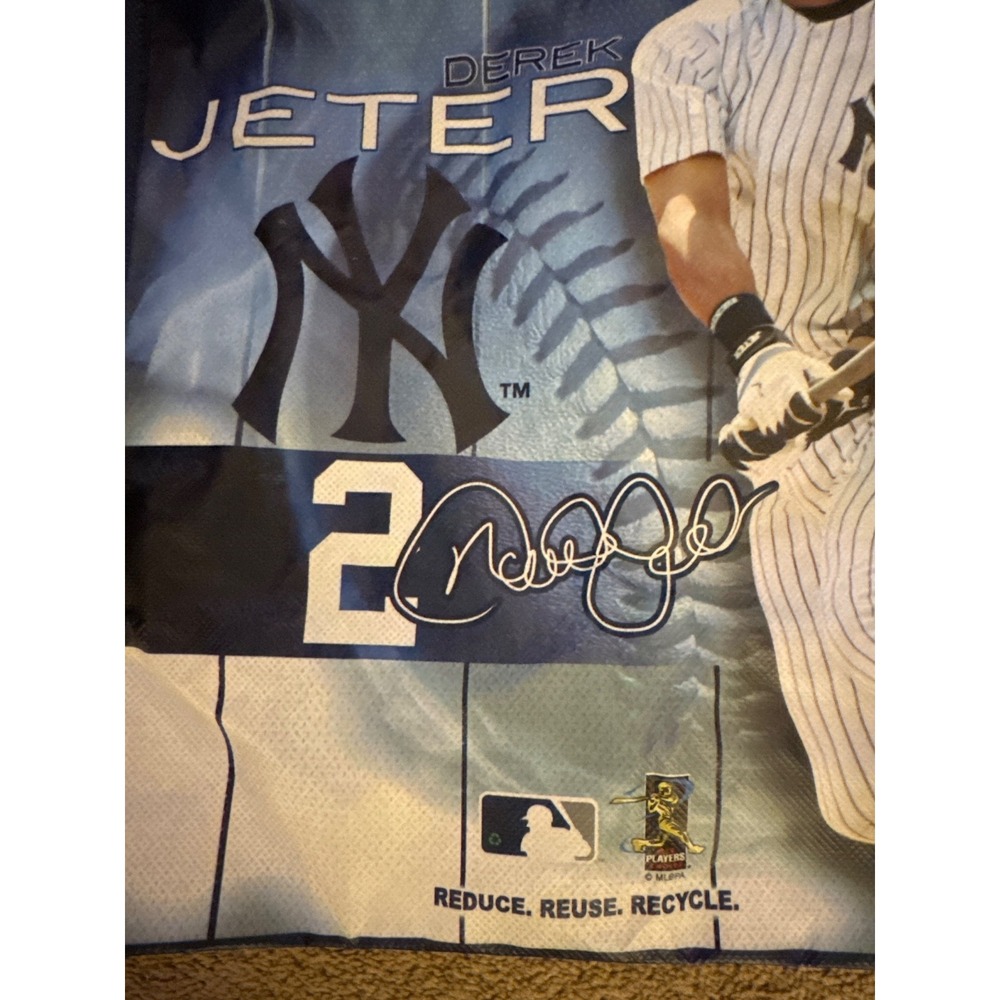 New York Yankees Baseball DEREK JETER Shopping Tote Gift bag reusable Grocery L - Picture 2 of 6